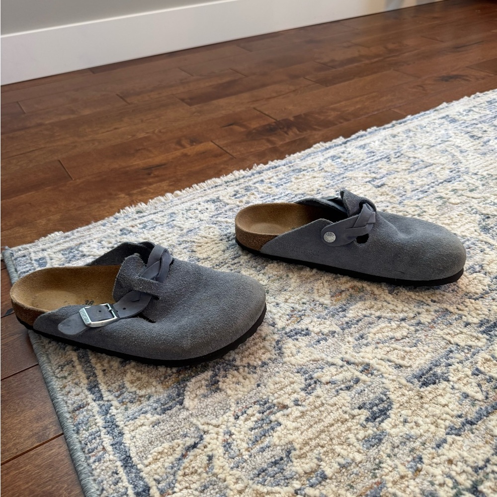 Birkenstock x Staud Boston Clogs Suede Blue EU 38 / US 7–7.5 Limited Edition - Picture 4 of 4